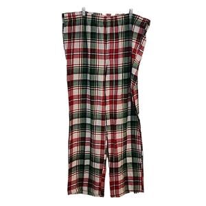 Jammies for Families Red/Green/White Plaid Fleece Pajama Lounge Pants, L